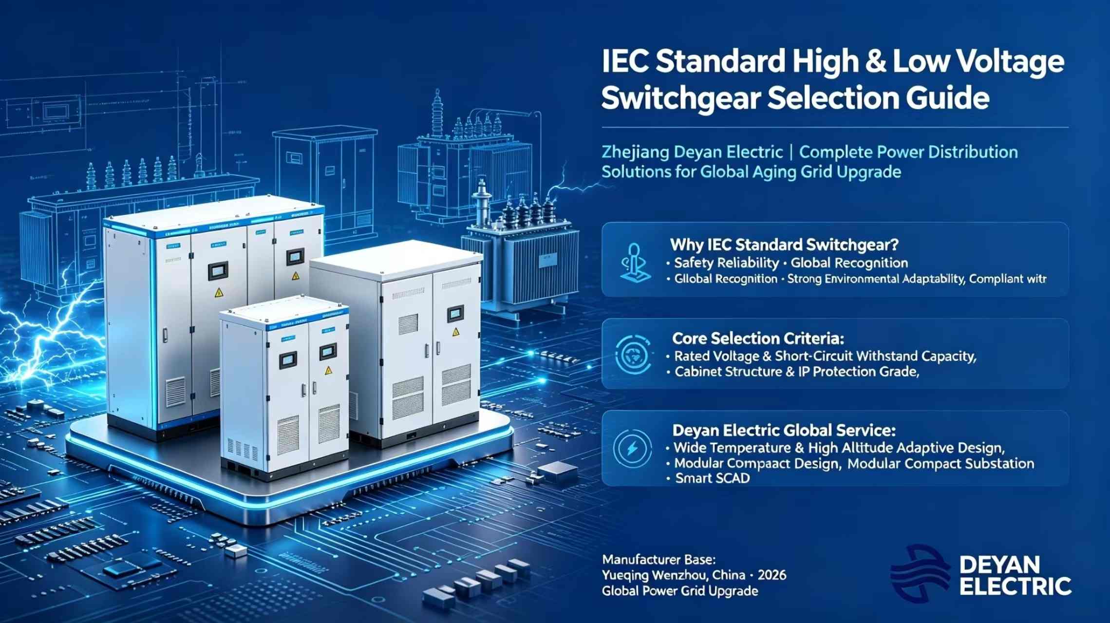 Panduan Pemilihan Alat Suis Voltan Tinggi & Rendah Standard IEC: Zhejiang Deyan Electric — Penyelesaian Pengagihan Kuasa Lengkap untuk Naik Taraf Grid Penuaan Seluruh Dunia